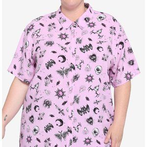 Pink Doodles Girls Woven Button-Up Plus Size Hot Topic